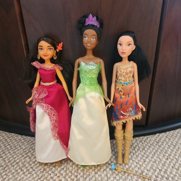 👑 Disney Princess 11” Doll Lot – Tiana, Elena of Avalor & Pocahontas! 👑 - Picture 2 of 7